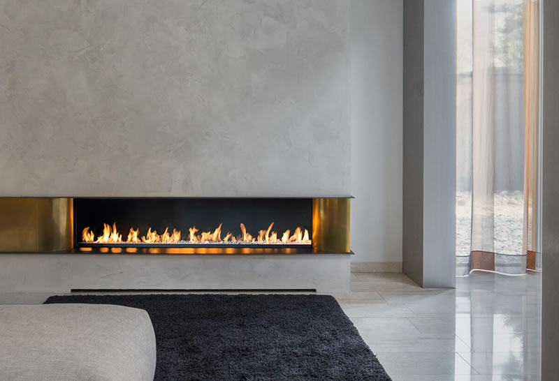 Modelos de chimeneas modernas a gas natural en Bogotá, Colombia. Sortilegio Design Center SAS.